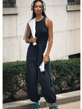 Anthropologie Daily Practice Messa Sleeveless Athleisure Jumpsuit Black Size L